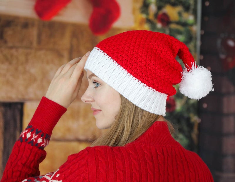 HINDAWI Santa Hat Christmas Beanie Winter Hats for Women Men Adult Knitted Ski Knit Warm Skull Caps - Image 5
